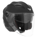 Casque jet ADX AJ150 Noir Mat — vue trois-quarts avant