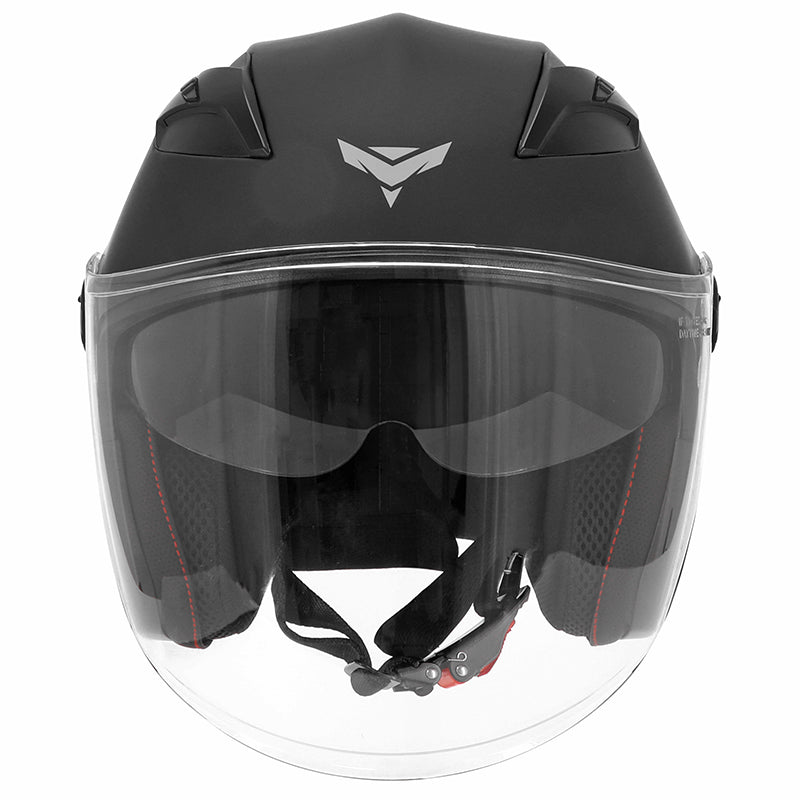 Casque jet ADX AJ150 Noir Mat — vue de face