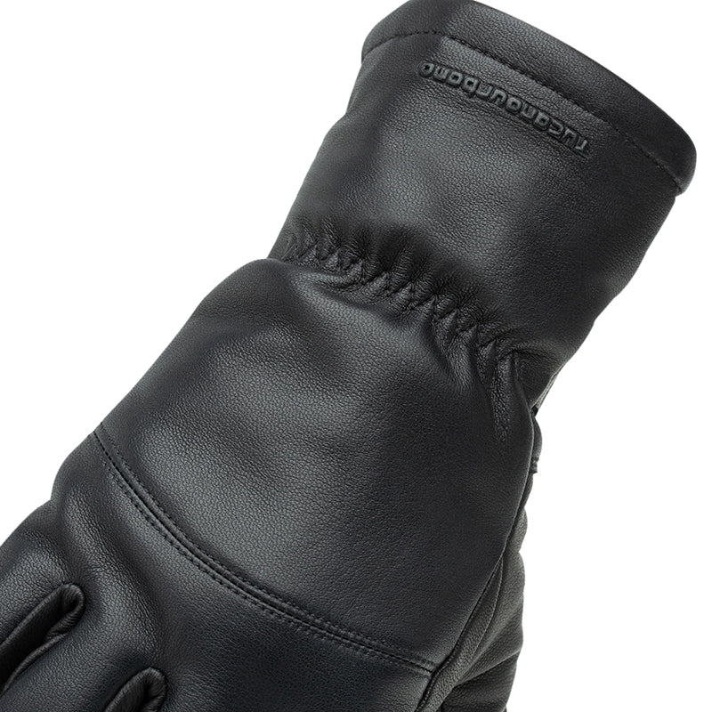 Gants moto hiver Elios Hydroscud Noir — poignet froncé par l’élastique, vu de dos