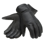 Gants moto hiver Elios Hydroscud Noir — la paire, dos et paume en cuir noir