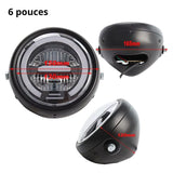 Phare rond de moto led - Jaune ou blanc