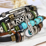 Bracelet Cuir Homme Breloques - Style Biker Rock Vintage - LE PRATIQUE DU MOTARD
