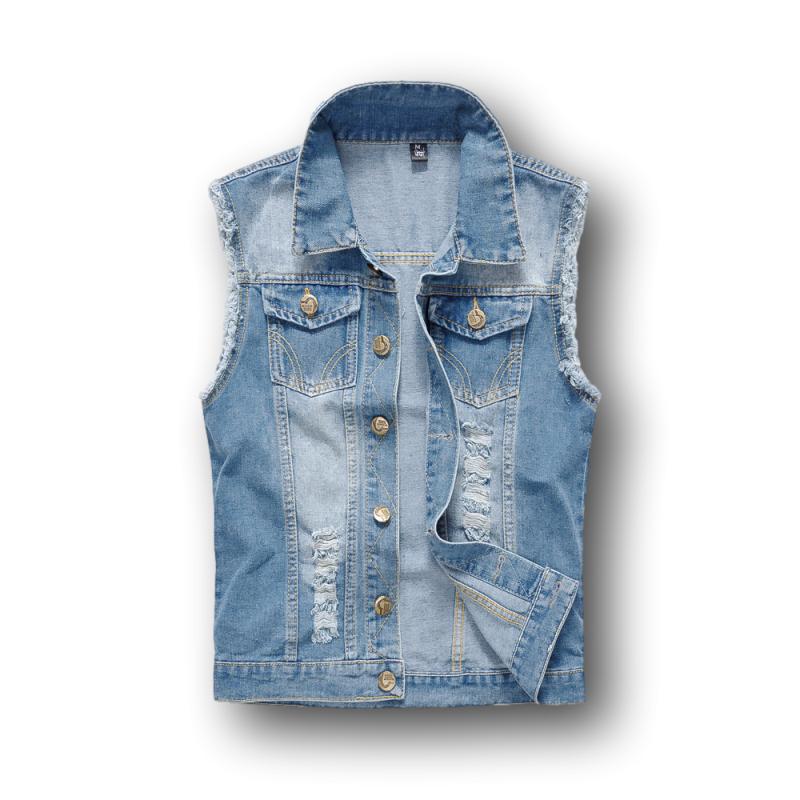 Veste en jean sans manche homme – Classic Light West™ - LE PRATIQUE DU MOTARD