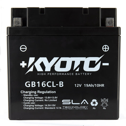 Batterie Moto Kyoto YB16CL-B — AGM 12V Sans Entretien
