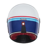 Casque Moto Intégral Revenge Strobe Blanc Bleu Rouge | NOX - LE PRATIQUE DU MOTARD