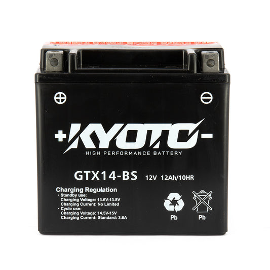 Batterie Moto Kyoto YTX14-BS — AGM 12V Sans Entretien