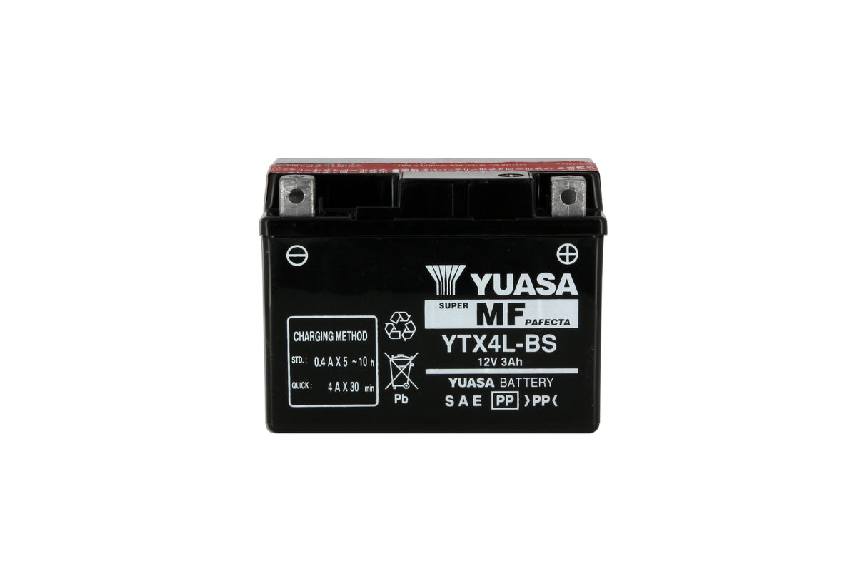 Batterie Moto Yuasa YTX4L-BS — AGM 12V Sans Entretien