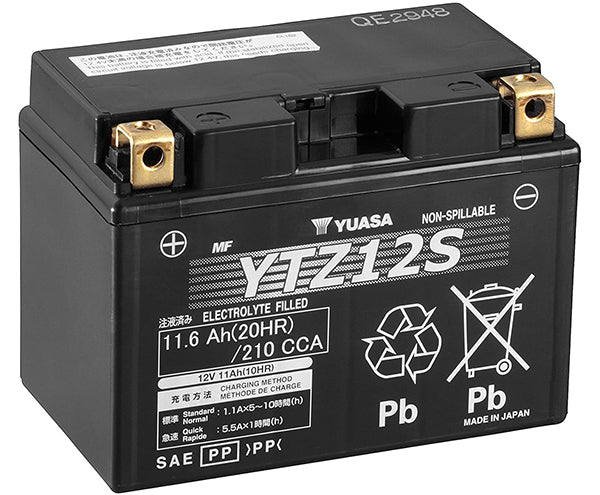 Batterie Moto Yuasa YTZ12-S — AGM 12V Sans Entretien