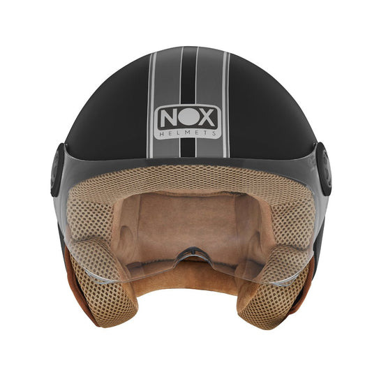 Casque Moto Jet N210 EVO Noir Mat Titanium | NOX - LE PRATIQUE DU MOTARD