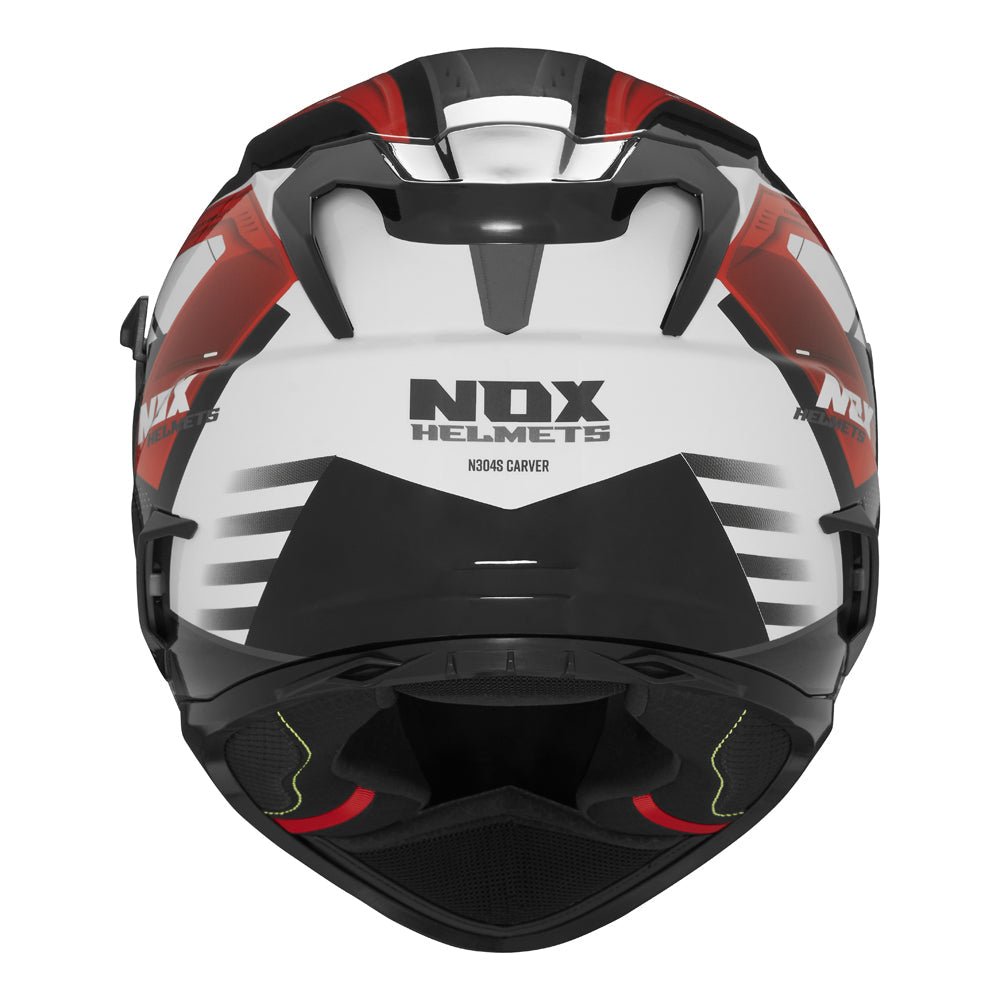 Casque Moto Intégral N304S Carver Blanc Rouge | NOX - LE PRATIQUE DU MOTARD