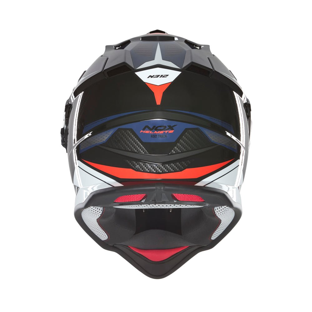 Casque Moto Cross N312 Track Bleu Rouge | NOX - LE PRATIQUE DU MOTARD
