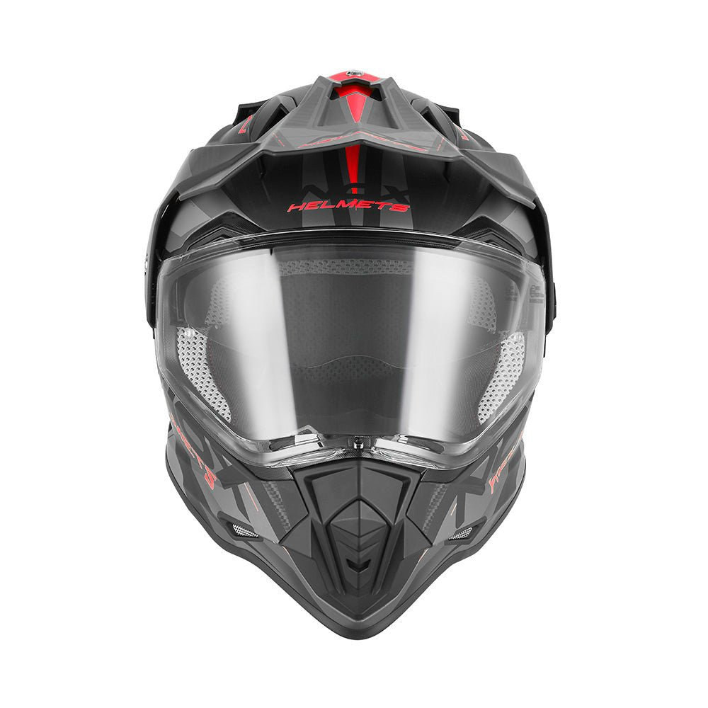 Casque Moto Cross N312 Track Noir Mat Rouge | NOX - LE PRATIQUE DU MOTARD