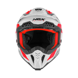 Casque Moto Cross N634 Storm Blanc Bleu Rouge | NOX - LE PRATIQUE DU MOTARD