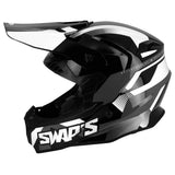 Casque moto cross Noir et Blanc -  FASTER