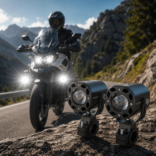 Feux Additionnels Moto LED 50W  8 modes — Longue Portée, Télécommande Sans Fil
