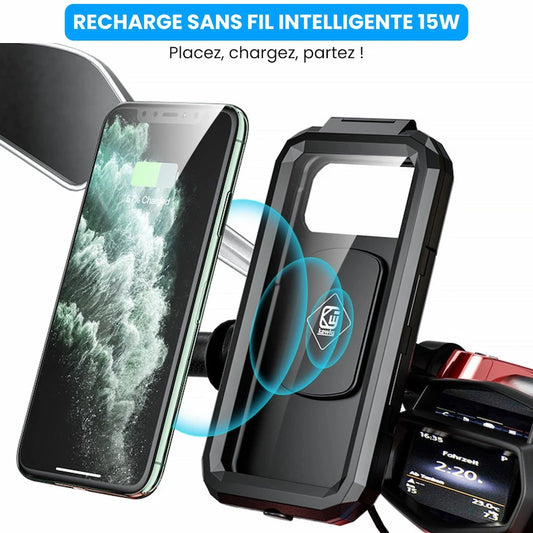 Support téléphone moto induction étanche - LE PRATIQUE DU MOTARD