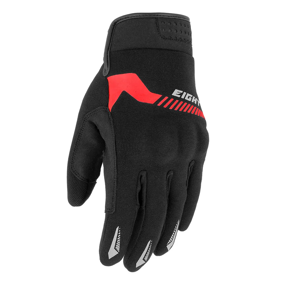 Gants moto été Noir/Rouge  - Homologué CE