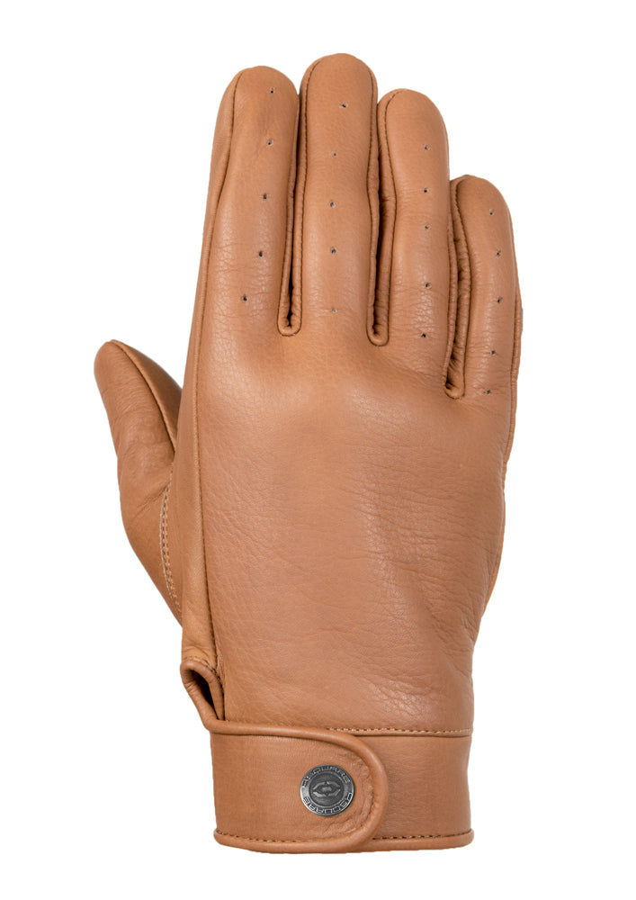 Gants Moto Cuir Cognac Homme — Ventilation Perforée Été