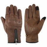 Gants Moto Cuir homme Mi-Saison Vintage | Factory Marron Vieilli| (Homologué CE1KP)