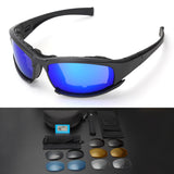 Blue motorcycle goggles - CX5 with interchangeable lenses