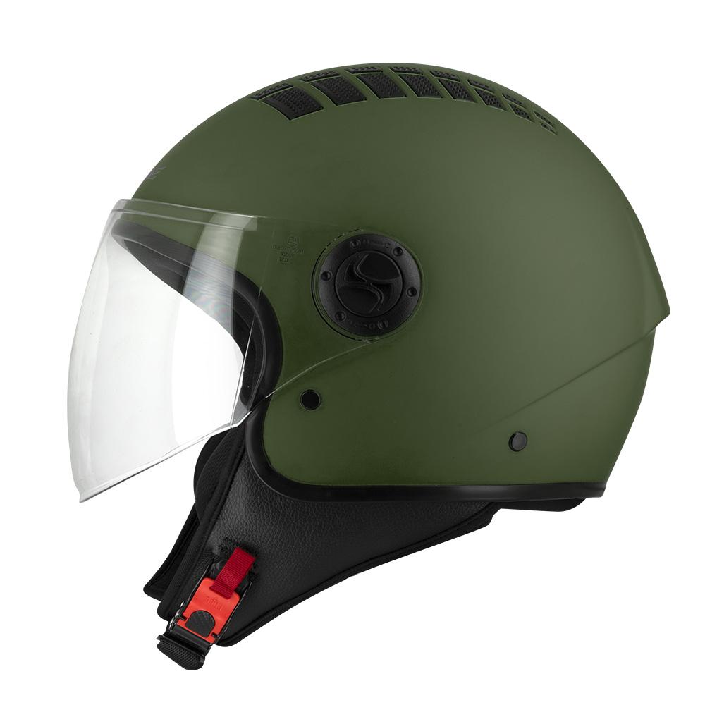 Casque jet S707 Citizen kaki mat — vue de profil