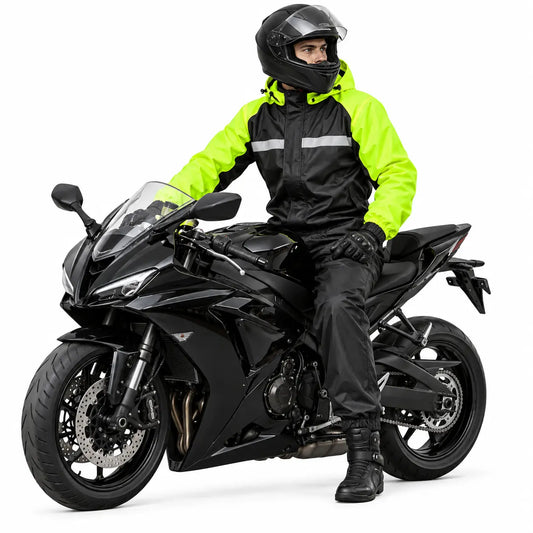 Reflective Motorcycle Rain Jacket and Pants Set