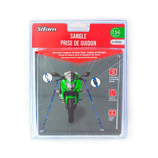 Sangles guidon moto - 2 Pièces 25mm X 60cm - LE PRATIQUE DU MOTARD
