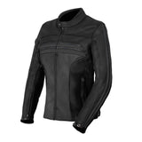 Blouson cuir moto femme Noir - Gasoline Enfield