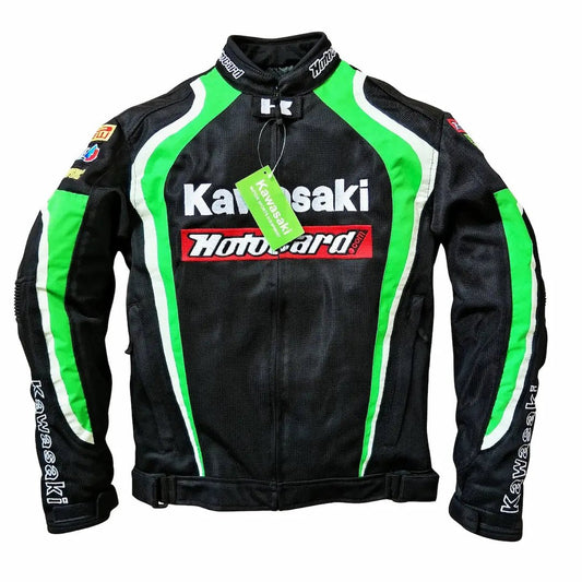 Blouson Moto Été Kawasaki Racing – Mesh Ventilé | 5 Protections CE Incluses - LE PRATIQUE DU MOTARD