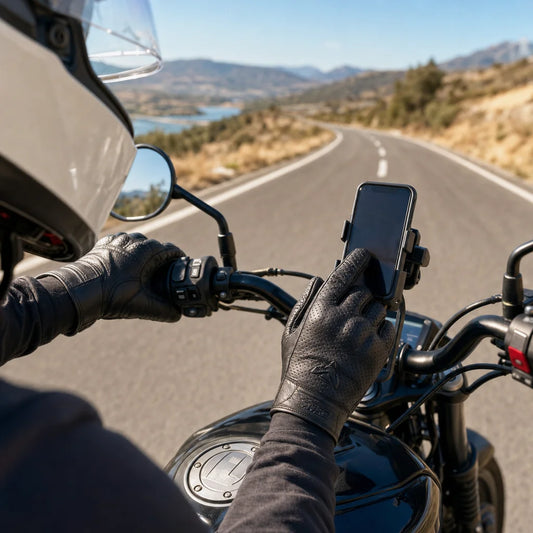 Gant moto été cuir pleine fleur | AustinLegend™ Homologué CE-1KP en situation