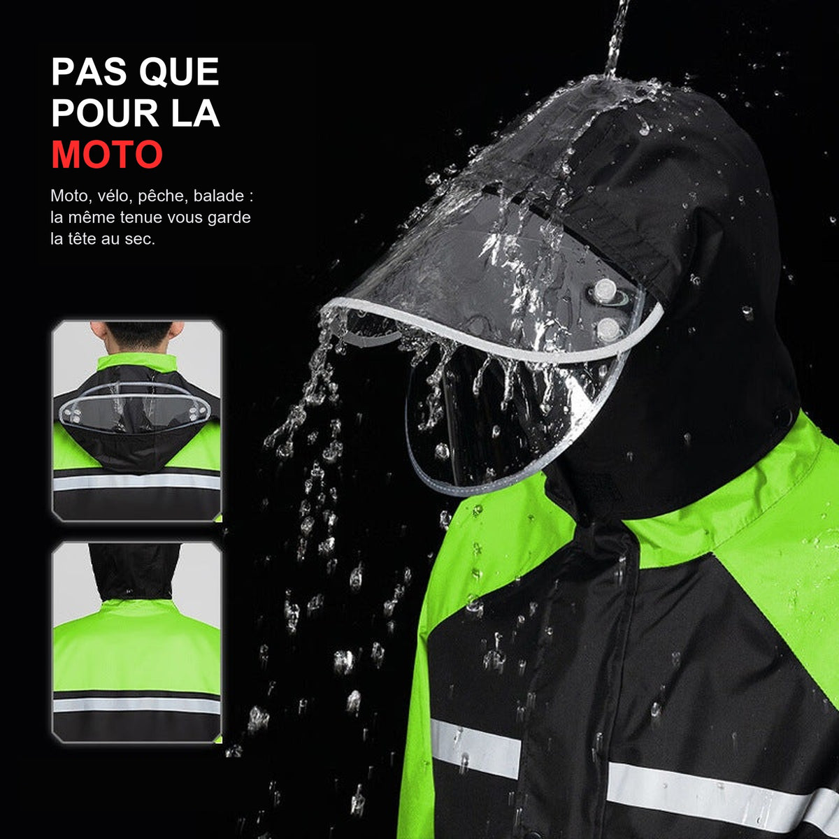 Tenue de Pluie Moto Imperméable 15 000 mm – Veste et Pantalon | EIZOX™ — La visière