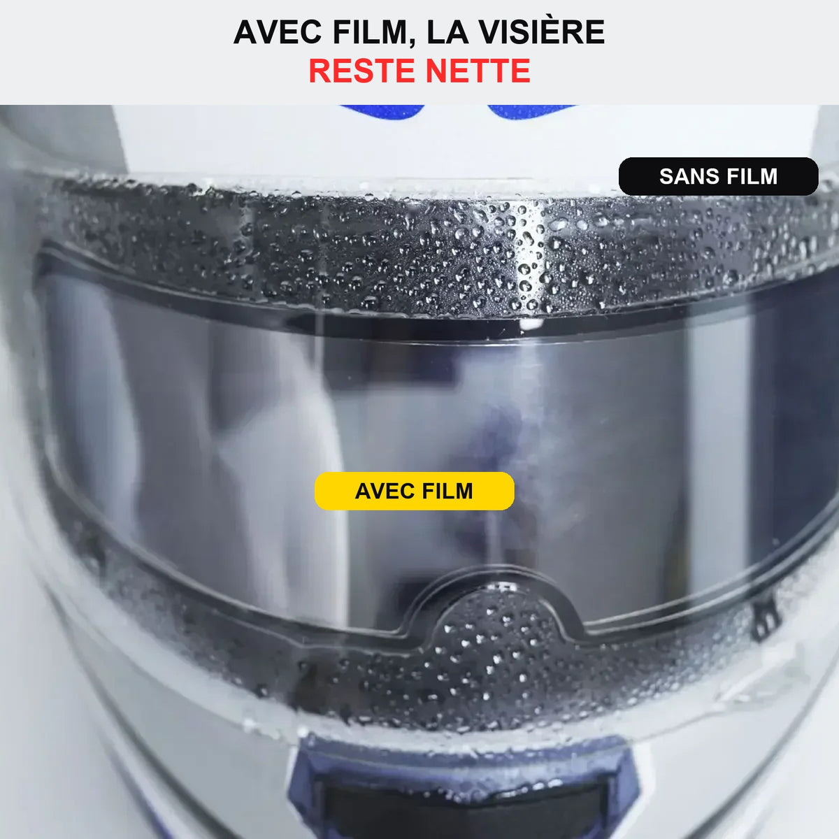 Film Anti-Buée Casque Moto & Anti-Pluie Visière – Universel — Avec ou sans film