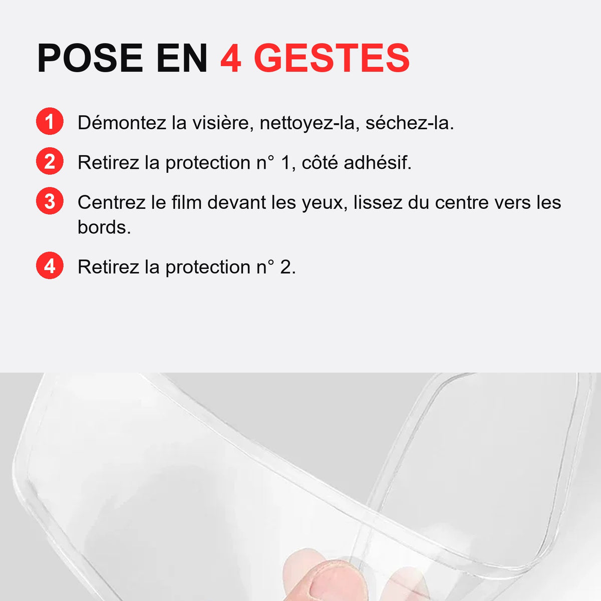 Film Anti-Buée Casque Moto & Anti-Pluie Visière – Universel — La pose