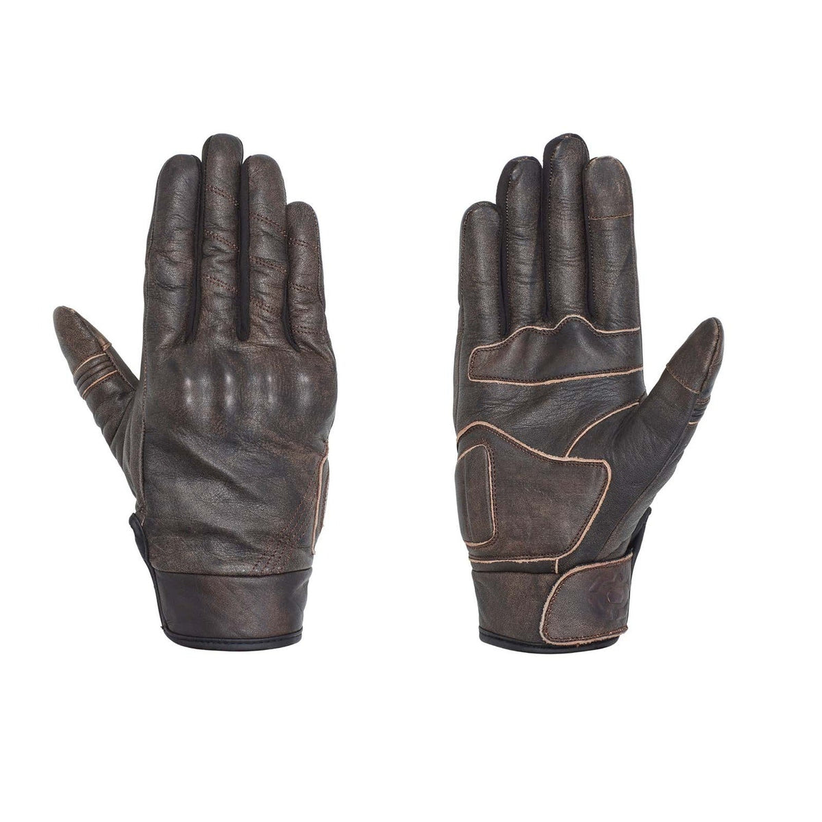 Gants Moto Femme Cuir Marron — Coque Phalanges Intégrée