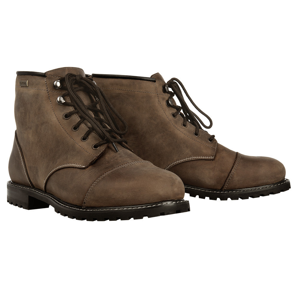 Bottes Moto Homme Oxford Hardy — Cuir Imperméable Style Casual, Marron