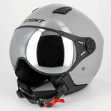 Casque jet aviateur S779 LEOV Gris – Visière longue offerte