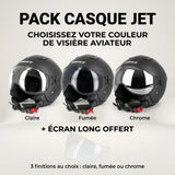 Aviator motorcycle helmet - S779 LEOV Matt Black