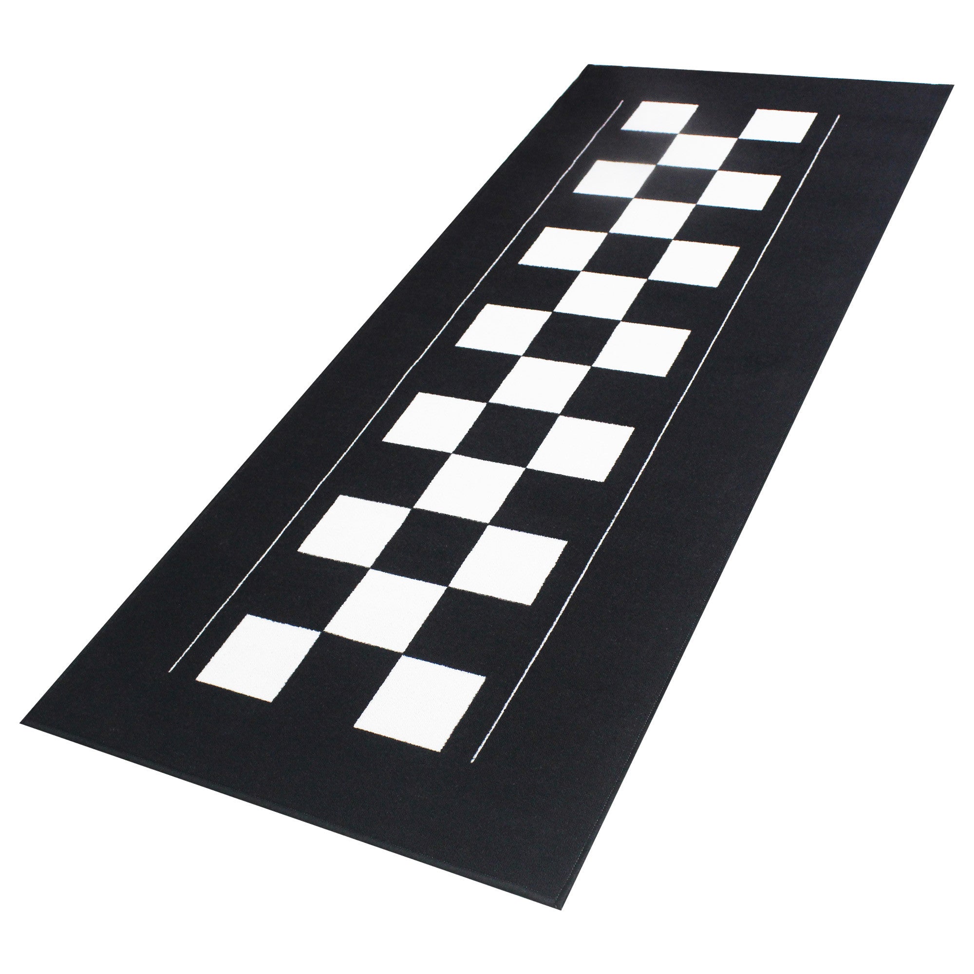 Tapis environnemental moto Damier Racing 190x80cm pour garage, atelier et paddock