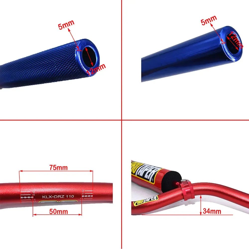 Guidon pro taper - Bleu 22mm - LE PRATIQUE DU MOTARD
