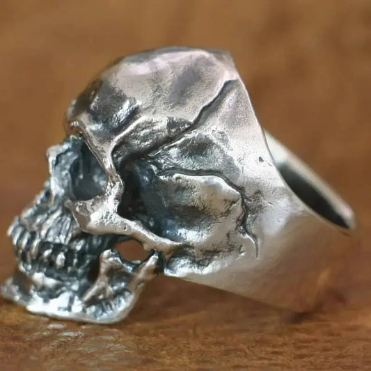 Bague motard tête de mort égyptienne (Argent) - Le Pratique du Motard
