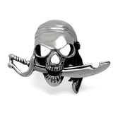 Bague motard - Tête de mort ténébreuse (argent) - Le Pratique du Motard
