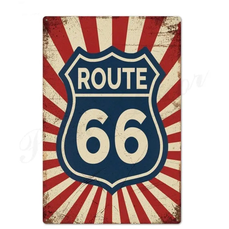 Plaque américaine décorative Route 66 Le Pratique du Motard
