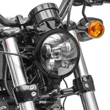 Projecteur LED moto 5,75 pouces avec Adaptateur H4-H13 compatible avec Harley Davidson  noir Le Pratique du Motard