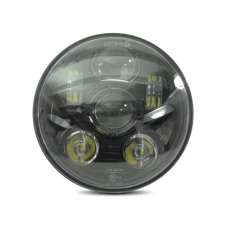 Projecteur LED moto 5,75 pouces avec Adaptateur H4-H13 compatible avec Harley Davidson  noir Le Pratique du Motard