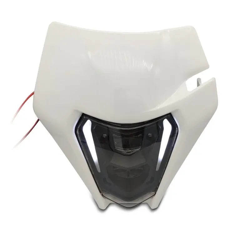 Projecteur LED moto + plaque Enduro Offroad  blanc Le Pratique du Motard