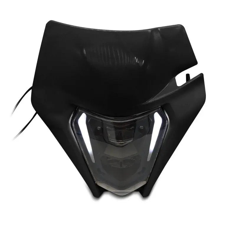 Projecteur LED moto + plaque Enduro Offroad  SW1 DRL noir Le Pratique du Motard