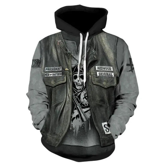 Pull a capuche SONS OF ANARCHY 3D - Le Pratique du Motard