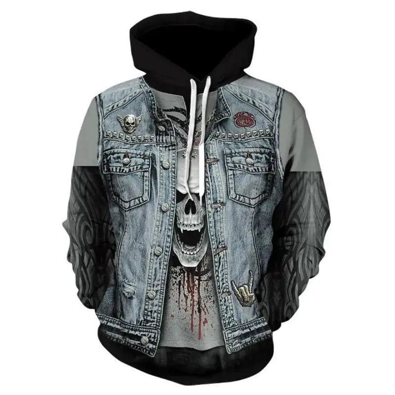 Sweat a capuche BIKER ANARCHY 3D - Le Pratique du Motard